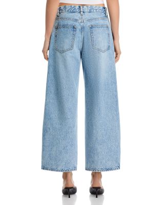 The Crochet Bow Cropped Jeans in Aura