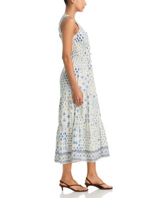 blue and white dress with puff sleeves Anne Klein Square Neck Puff Sleeve Mini Dress main image 1