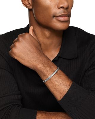 Men's Chevron Flex Bracelet in Sterling Silver, 6.4mm