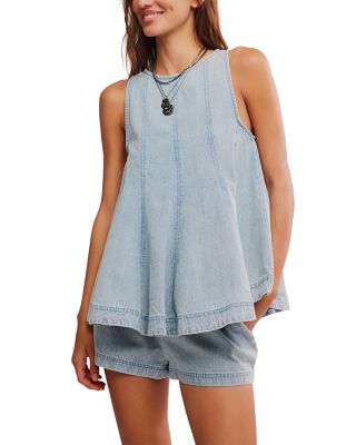 Cassius Denim Top & Shorts Set in Bleachout