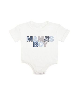 Boys' Mama's Boy Patchwork Short Sleeve Romper - Baby