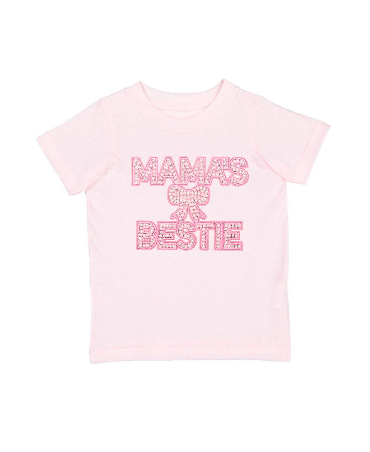 Sweet Wink Girls' Mama's Bestie Pearl Patch Short Sleeve T-Shirt - Baby, Little Kid