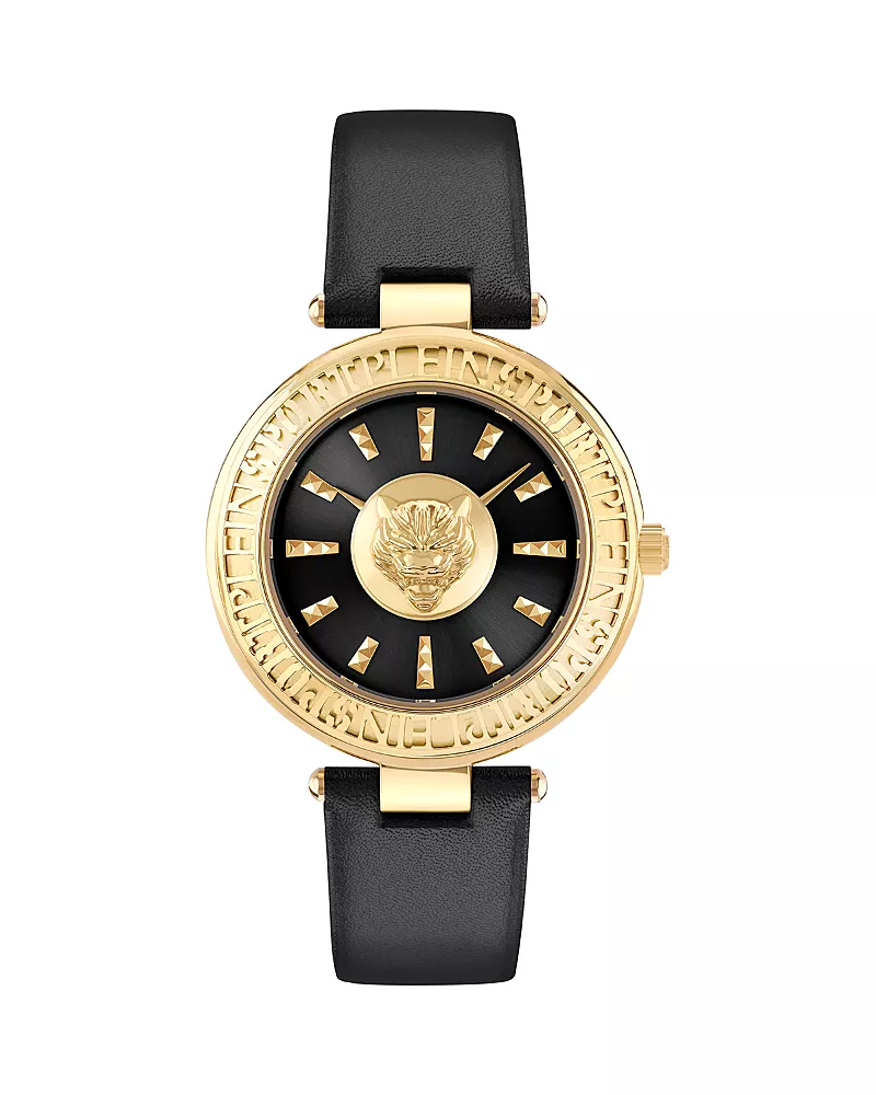 Plein Sport Opium Leather Strap Watch, 38mm