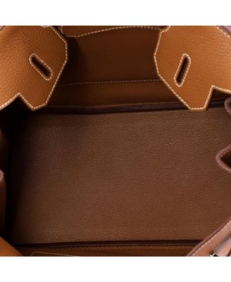 Birkin 30 Handbag Brown Togo with Palladium Hardware