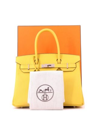 Birkin 30 Handbag Yellow Epsom with Palladium Hardware