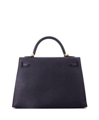 Kelly 32 Handbag Black Epsom with Gold Hardware