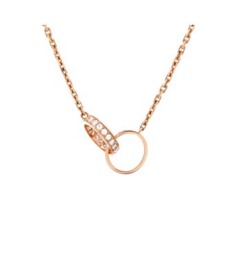  Love Interlocking Necklace 18K Rose Gold with Diamonds, 17.25"