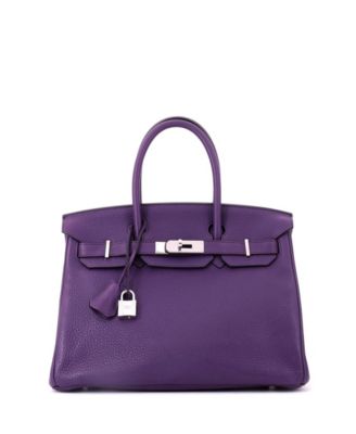 Birkin 30 Handbag Purple Togo with Palladium Hardware