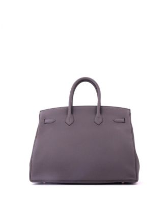 Birkin 35 Handbag Grey Togo with Rose Gold Hardware