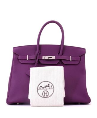 Birkin 35 Handbag Purple Togo with Palladium Hardware