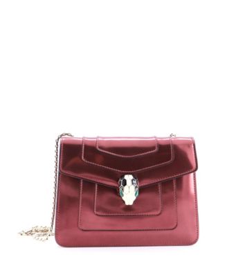  Small Serpenti Forever Square Shoulder Bag Metallic Leather