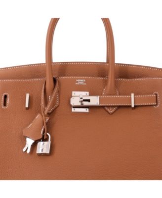 Birkin 30 Handbag Brown Togo with Palladium Hardware