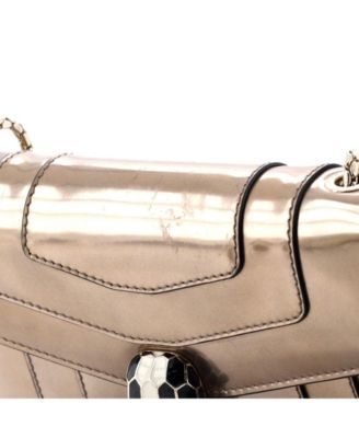  Small Serpenti Forever Square Shoulder Bag Metallic Leather