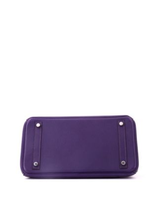 Birkin 30 Handbag Purple Epsom with Palladium Hardware