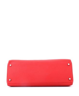 Kelly 35 Handbag Red Togo with Palladium Hardware