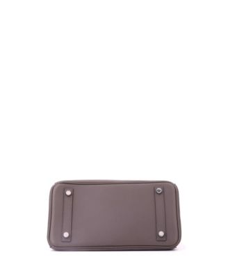 Birkin 25 Handbag Grey Swift with Palladium Hardware