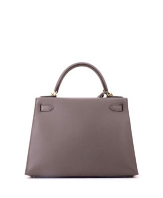 Kelly 28 Handbag Grey Epsom with Gold Hardware