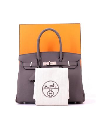 Birkin 30 Handbag Grey Togo with Palladium Hardware