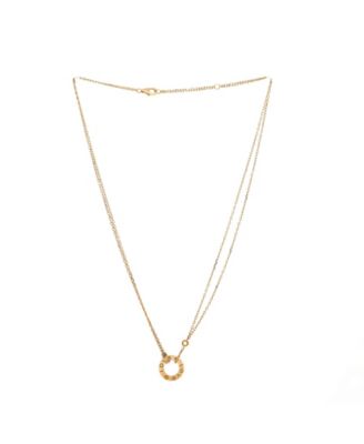  2 Diamonds Love Pendant Necklace 18K Gold and Diamonds, 16.25"