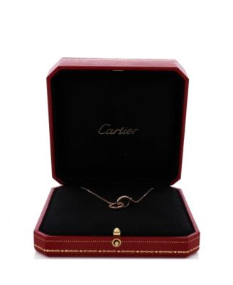  Love Interlocking Pave Necklace 18K Rose Gold and Diamonds, 16.25"