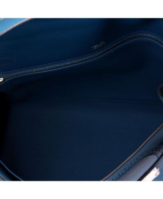 Kelly 32 Handbag Blue Grain d'H and Swift with Palladium Hardware