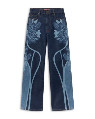 The Straight Leg Jeans in Queen Peony Plac&eacute;e