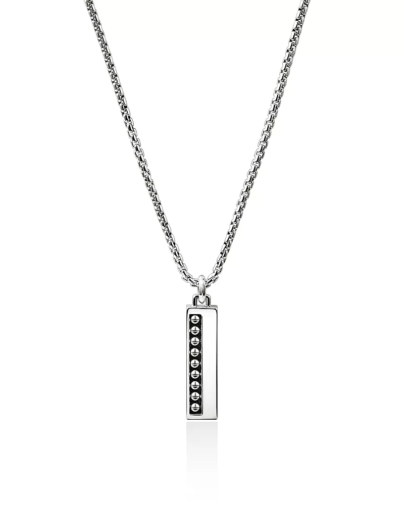 John Hardy Sterling Silver Nailhead Tag Necklace, 24