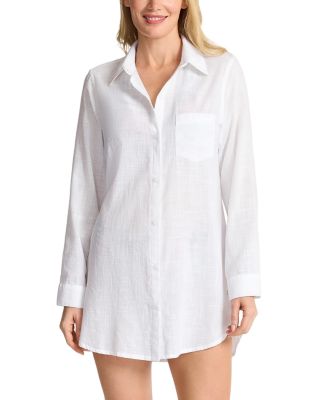 Shoreline Boyfriend Shirt Swim Cover-Up
