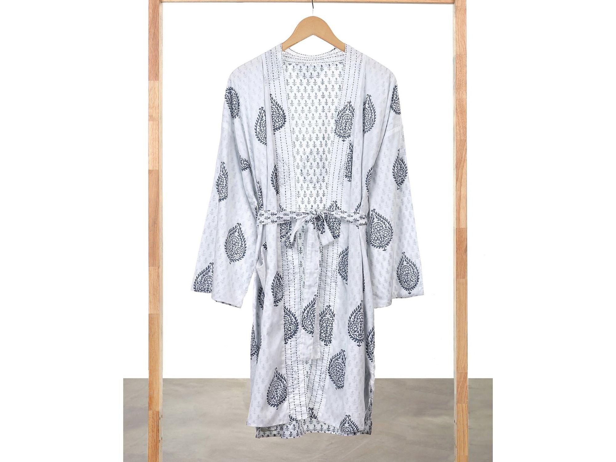 Women's Block-Printed Robe — Image 5