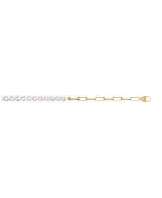  Paperclip Tennis Bracelet, Medium in 14K Gold, 2.4ctw Round Brilliant Lab Grown Diamonds