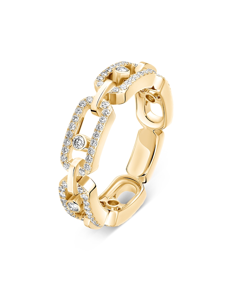 Messika Move Link Diamond Link Ring in 18K Yellow Gold, 0.43 tcw