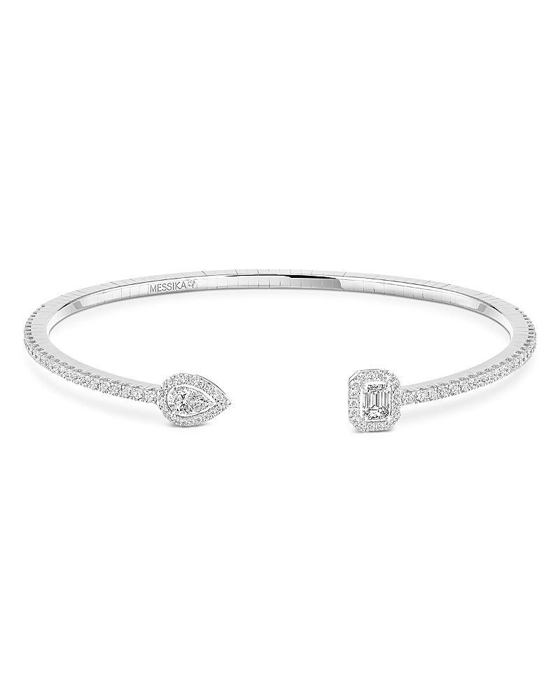 Messika My Twin Diamond Toi & Moi Skinny Cuff Bracelet in 18K White Gold, 0.15 tcw