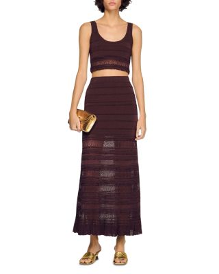 Andriane Pointelle Knit Maxi Skirt