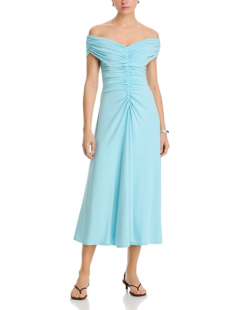 Simkhai Sheyda Draped Jersey Midi Dress