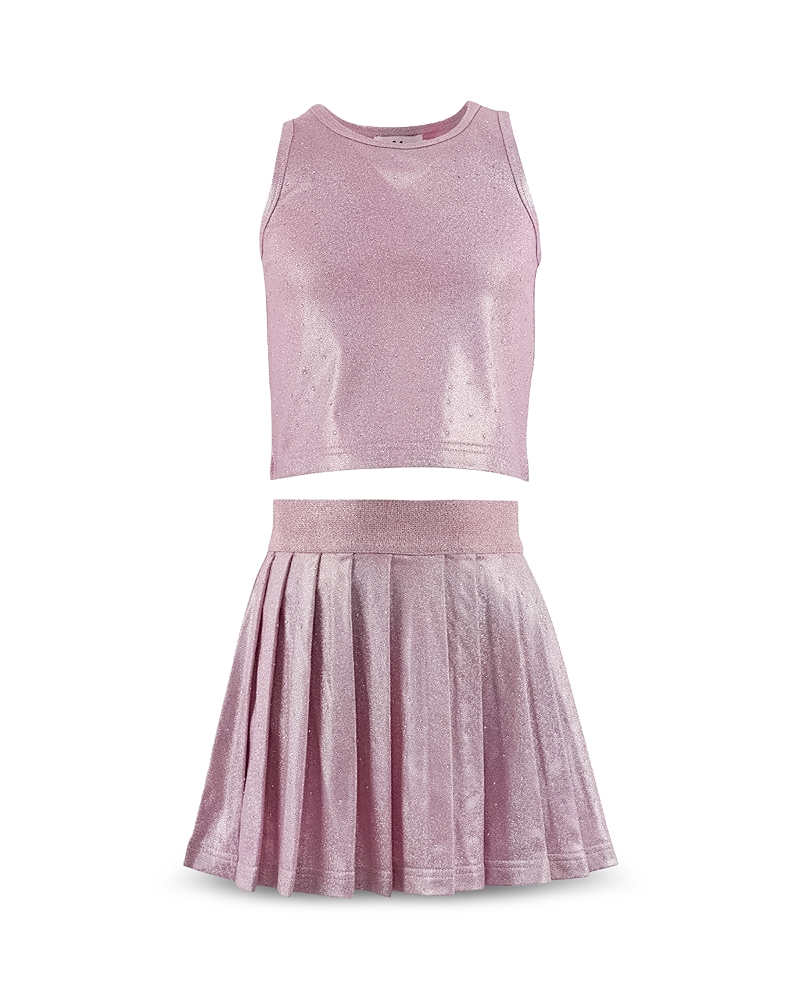 Lola + The Boys Girls' Crystal Top & Tennis Skort Set - Little Kid, Big Kid