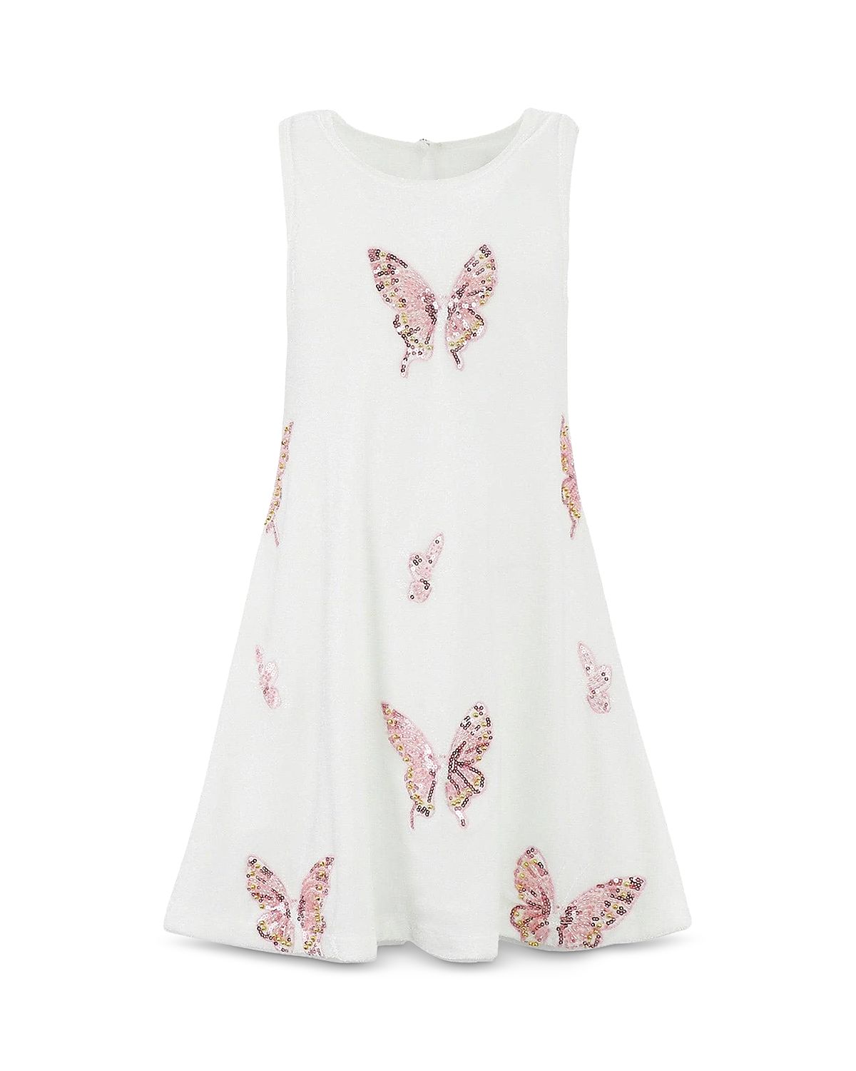 Lola + The Boys Girls' Sequin Butterfly Velour Dress - Little Kid, Big Kid