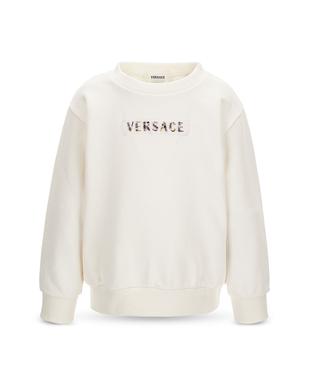 Versace Girls' Beaded Logo Fleece Sweatshirt - Little Kid, Big Kid