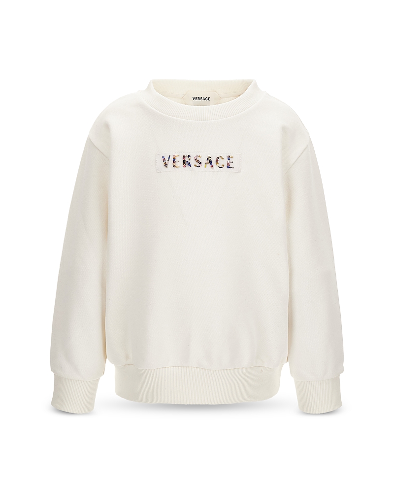 Versace Girls' Beaded Logo Fleece Sweatshirt - Little Kid, Big Kid