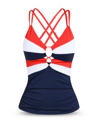 Americana Lace Up Tankini Top