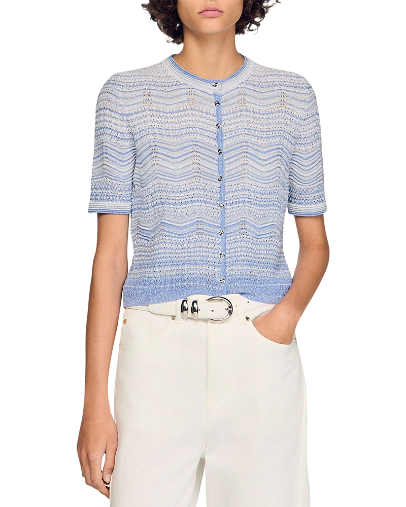 Sandro Davine Decorative Knit Cardigan