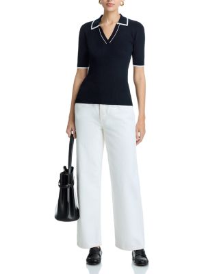 Elbow Sleeve Polo Top - Exclusive