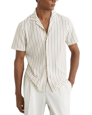 Percy Textured Stripe Cubano Shirt