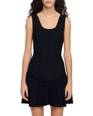 Short Knit Dress with Ruffle