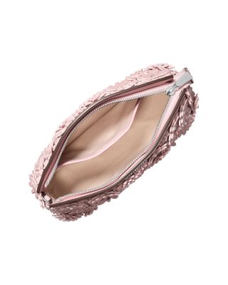 Athena Small Floral Embellished Leather Crossbody Clutch