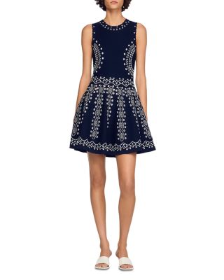 Capri Scarf Print Knit Short Dress