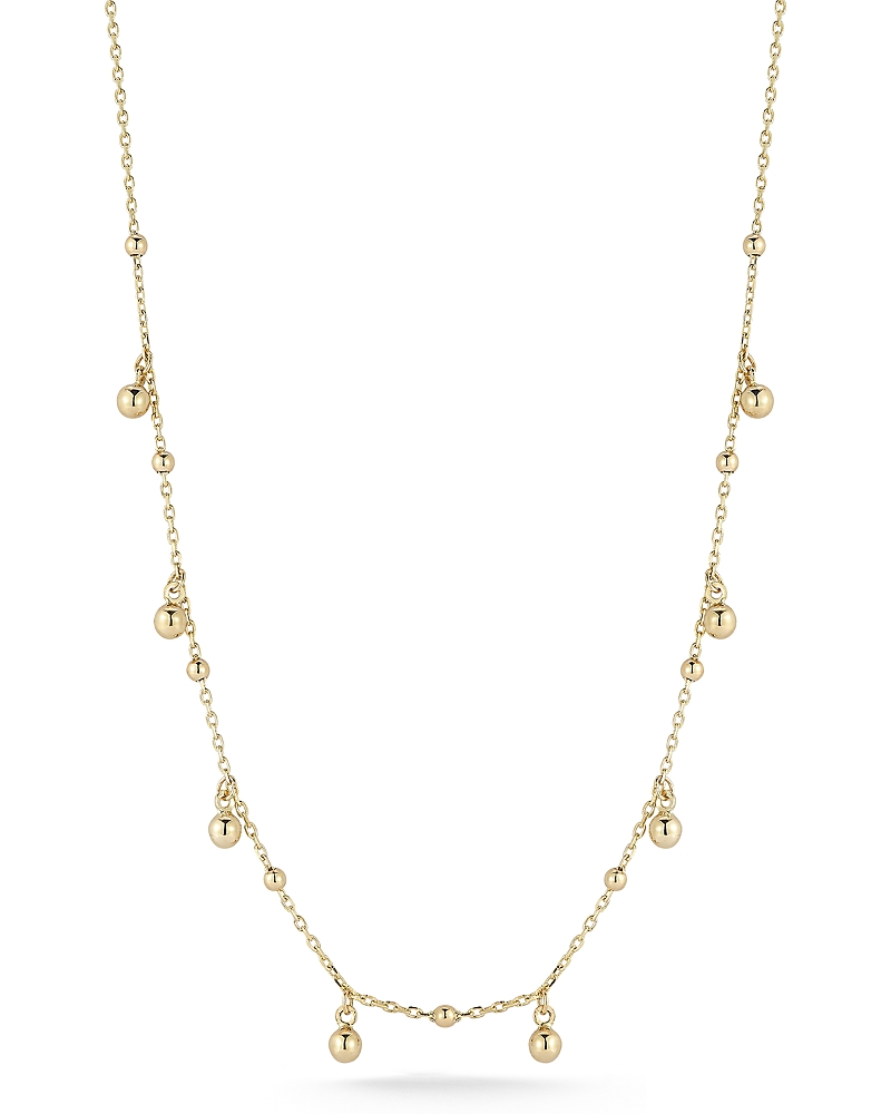 Bloomingdale's Fine Collection Dangling Polished Ball Charm Necklace in 14K Yellow Gold, 17