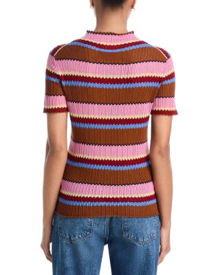 Striped Silk & Linen Top