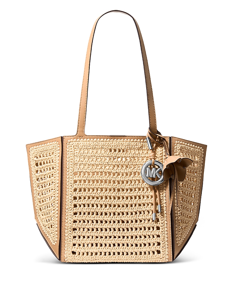 Michael Kors Jordi Crochet Straw Tote Bag