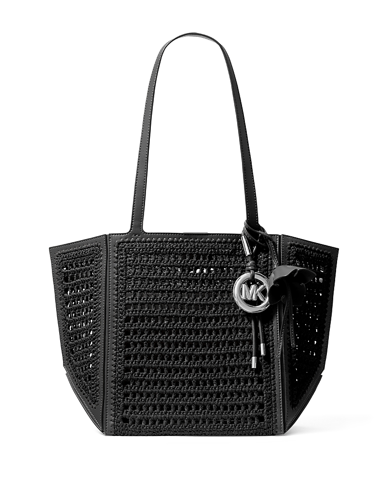 Michael Kors Jordi Crochet Straw Tote Bag
