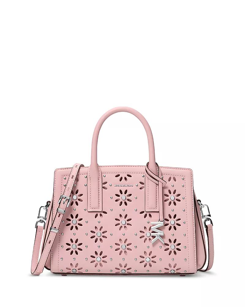 Michael Kors Laila Small Flower Cutout Leather Satchel